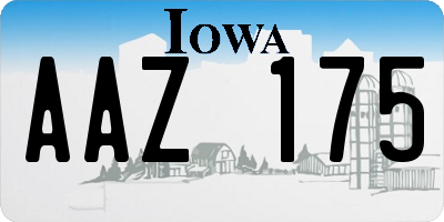 IA license plate AAZ175