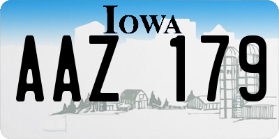 IA license plate AAZ179