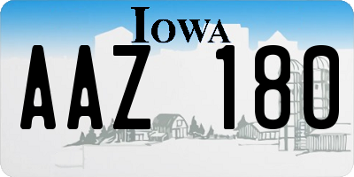 IA license plate AAZ180