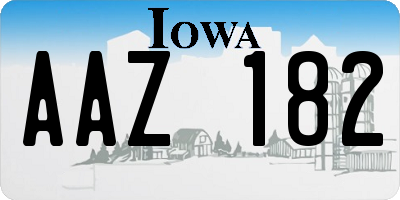 IA license plate AAZ182