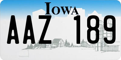 IA license plate AAZ189