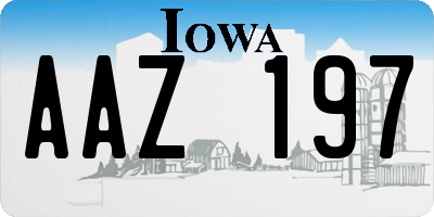 IA license plate AAZ197