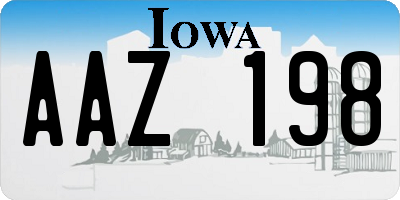 IA license plate AAZ198