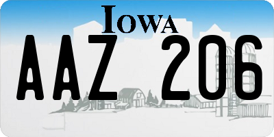IA license plate AAZ206