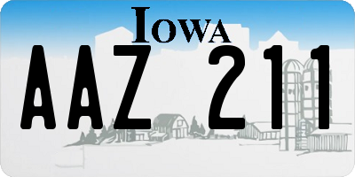 IA license plate AAZ211