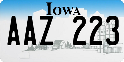 IA license plate AAZ223