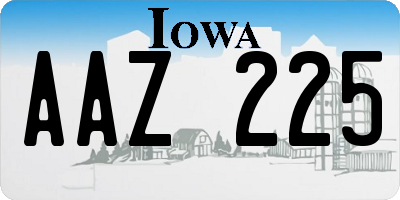 IA license plate AAZ225