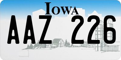 IA license plate AAZ226