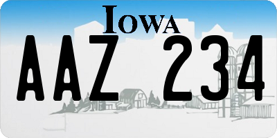 IA license plate AAZ234