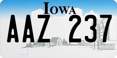 IA license plate AAZ237