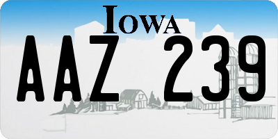 IA license plate AAZ239