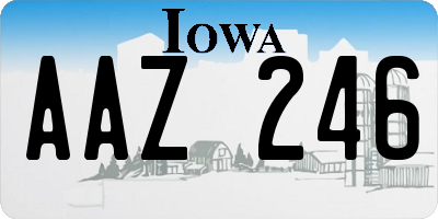 IA license plate AAZ246