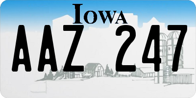 IA license plate AAZ247