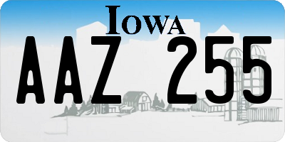 IA license plate AAZ255