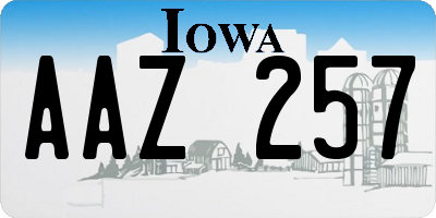IA license plate AAZ257