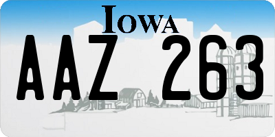 IA license plate AAZ263
