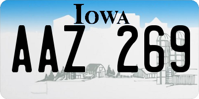 IA license plate AAZ269