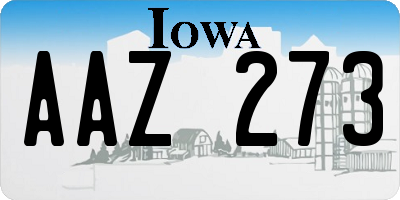IA license plate AAZ273