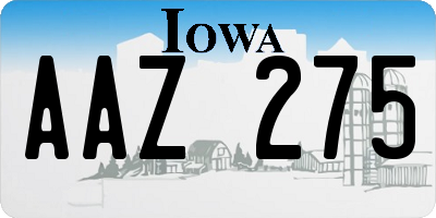 IA license plate AAZ275