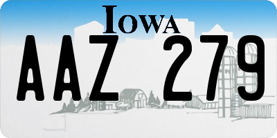IA license plate AAZ279