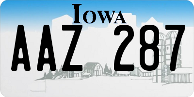 IA license plate AAZ287