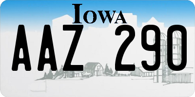 IA license plate AAZ290