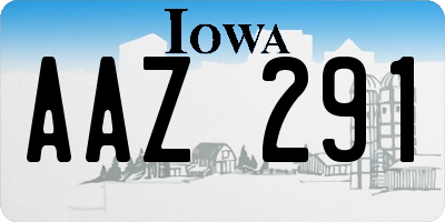 IA license plate AAZ291