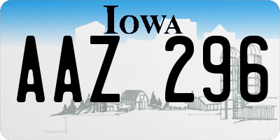 IA license plate AAZ296
