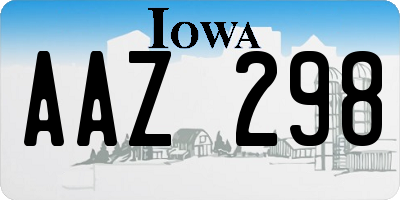 IA license plate AAZ298