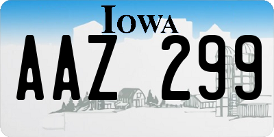 IA license plate AAZ299