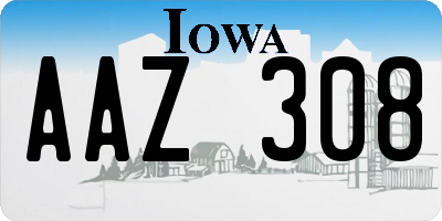 IA license plate AAZ308