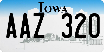 IA license plate AAZ320