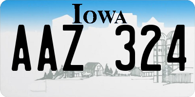 IA license plate AAZ324