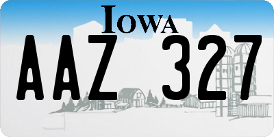 IA license plate AAZ327