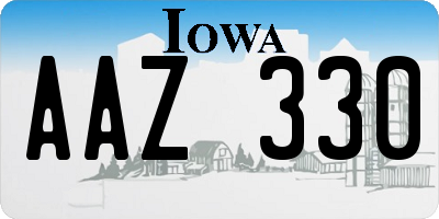 IA license plate AAZ330