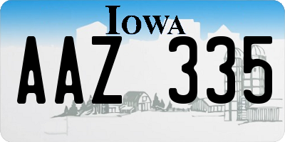 IA license plate AAZ335