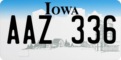 IA license plate AAZ336