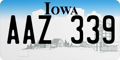 IA license plate AAZ339