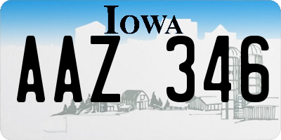 IA license plate AAZ346