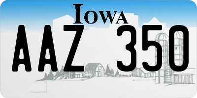 IA license plate AAZ350