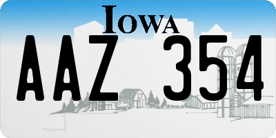 IA license plate AAZ354