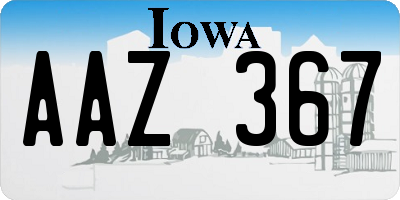 IA license plate AAZ367