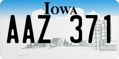 IA license plate AAZ371