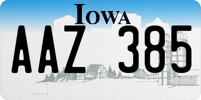 IA license plate AAZ385
