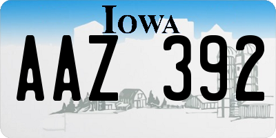 IA license plate AAZ392