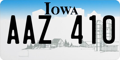 IA license plate AAZ410