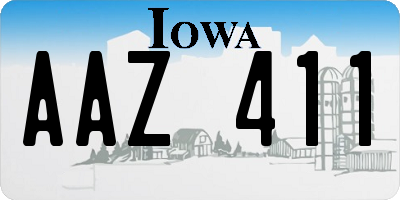IA license plate AAZ411