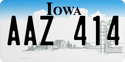 IA license plate AAZ414