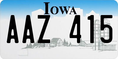 IA license plate AAZ415