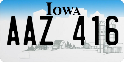 IA license plate AAZ416